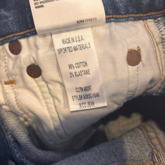 AGOLDE Nico Jeans Denim Womens Size 23 5-Button Up Design - Picture 6 of 7